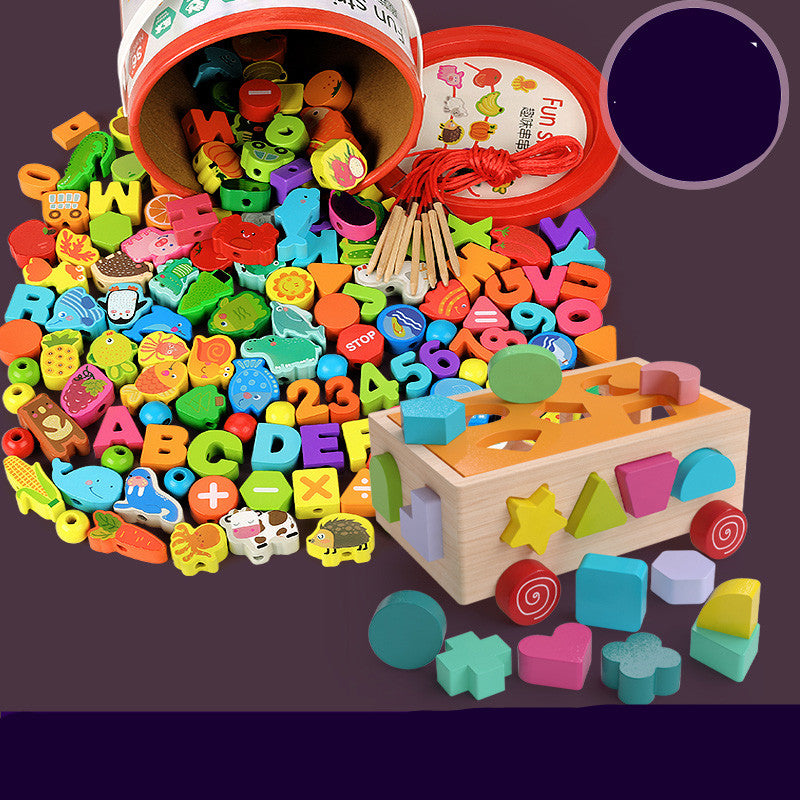 Wooden Beaded Threading Toy for Kids – Brain & Intelligence Building Blocks