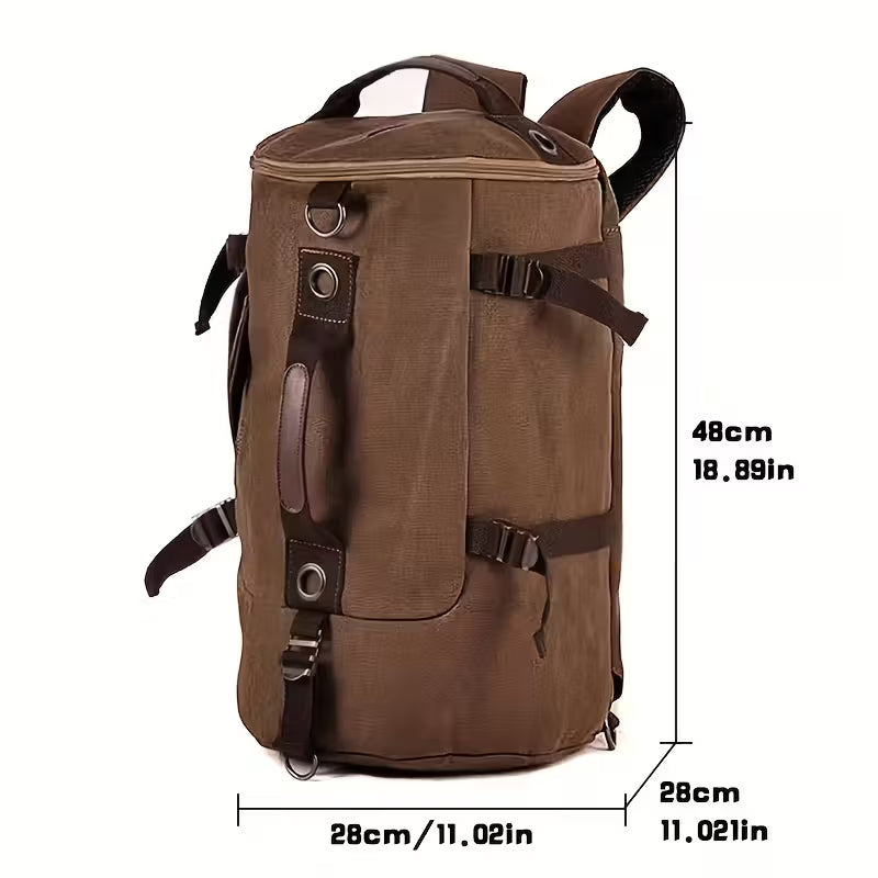 Men’s Vintage Canvas Backpack – Large Travel & Sports Rucksack with Durable Canvas, Multi-Purpose Student Bag