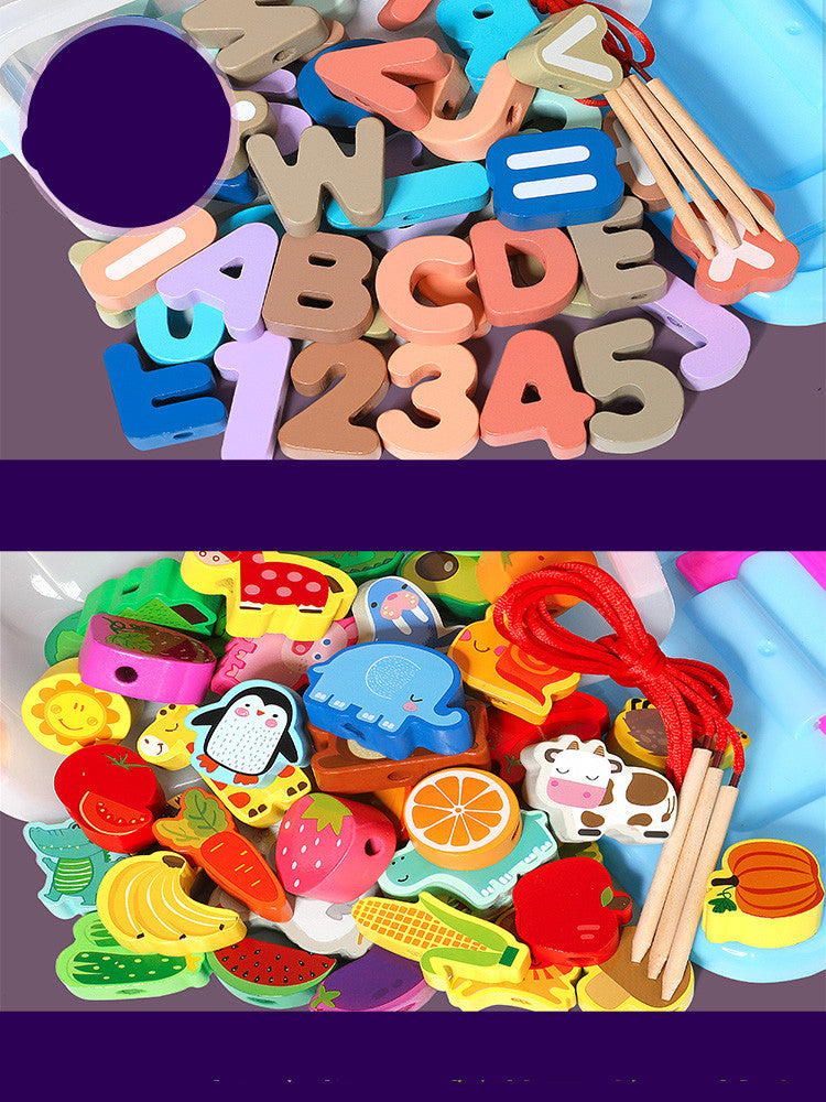 Wooden Beaded Threading Toy for Kids – Brain & Intelligence Building Blocks