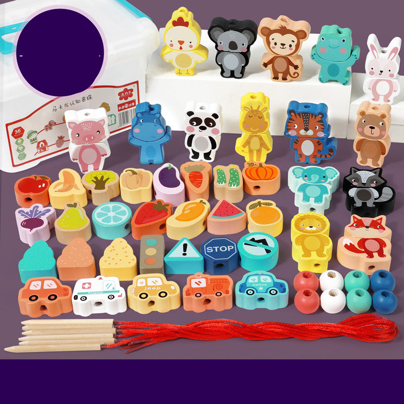 Wooden Beaded Threading Toy for Kids – Brain & Intelligence Building Blocks