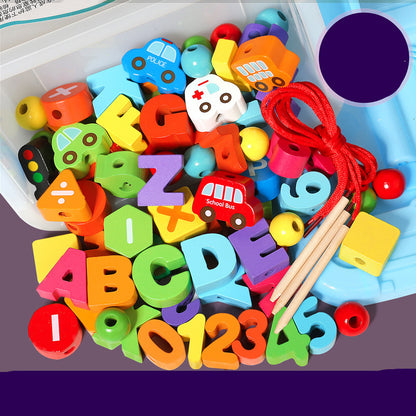 Wooden Beaded Threading Toy for Kids – Brain & Intelligence Building Blocks
