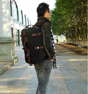 Men’s Vintage Canvas Backpack – Large Travel & Sports Rucksack with Durable Canvas, Multi-Purpose Student Bag