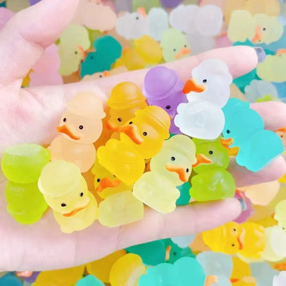 Luminous Transparent Duckling Ornaments – Glow-in-the-Dark Resin Decor