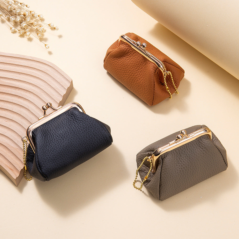 Genuine Leather Mini Coin Wallet for Women – Premium Cowhide Small Purse, Ultra-Light & Stylish