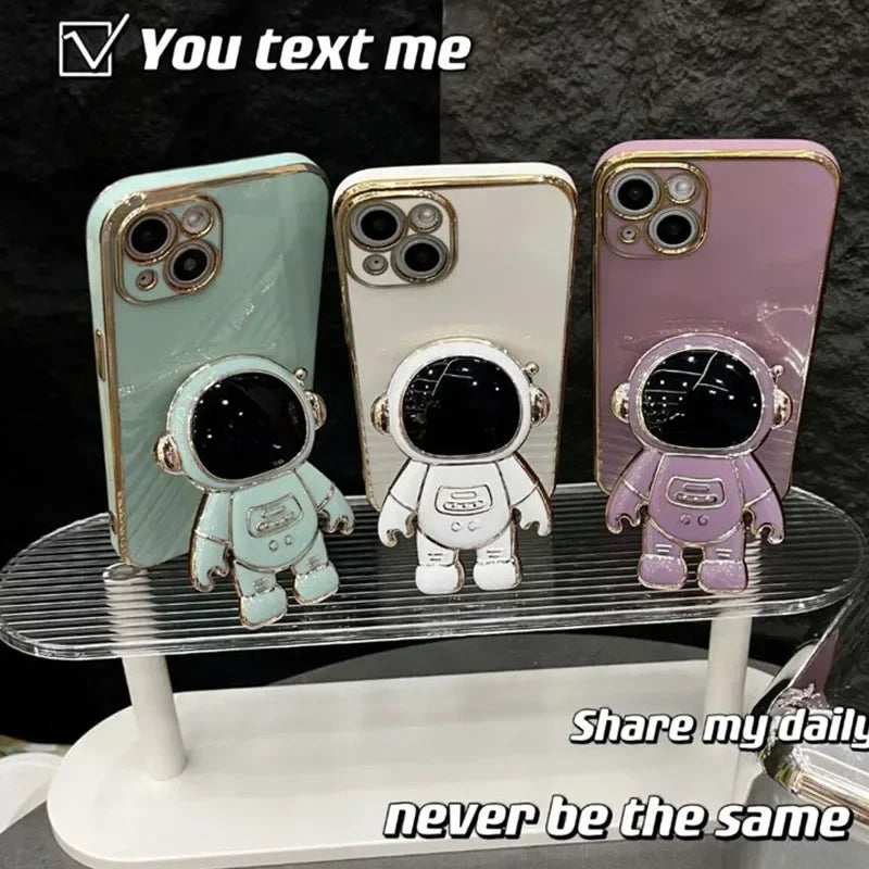 Astronaut Holder Phone Case For Xiaomi Redmi Note 9 10 11 12 13 14 Pro Plus 4G 5G 14C 13C 12C 10C 10T 9S 10S 11S 12S Soft Cover