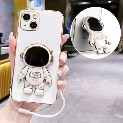 Note13 Astronaut Lanyard Crossbody Silicone Case For Xiaomi Redmi Note 13 Note13 Pro Plus 13C 13T 13 Lite POCO X6 M6 Stand Cover