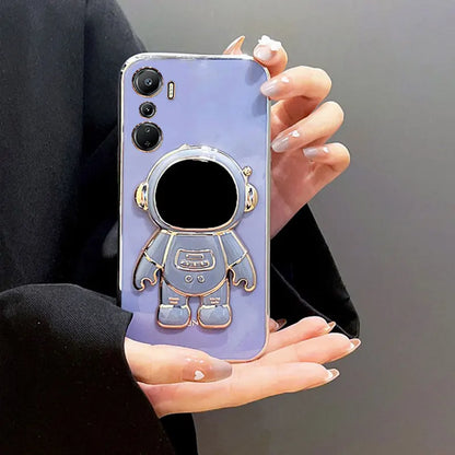 Luxury Astronaut Holder Case For Infinix Hot 20 4G Soft Cover For Infinix Hot 50 50i 40 pro Note 30 40 pro + Zero30 Phone Cases