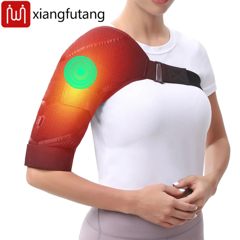 Shoulder Massager -3-Gear Heat &Vibration, Relieve Muscle Soreness Pain,Arthritis, Aids Sports Recovery, -Fitness Fans &S Eniors
