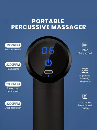 Multifunctional Fascia Gun Massager Instrument Portable Electric Vibrating Muscle Relaxation Tool for Sports Recovery