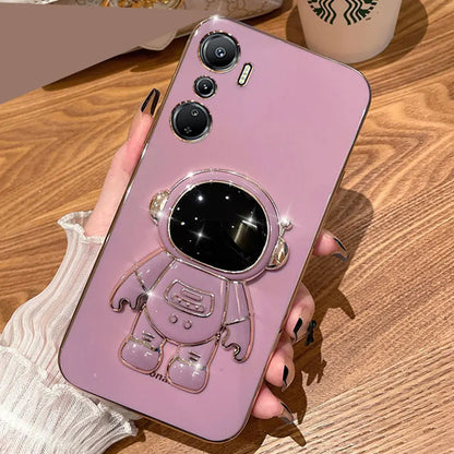 Luxury Astronaut Holder Case For Infinix Hot 20 4G Soft Cover For Infinix Hot 50 50i 40 pro Note 30 40 pro + Zero30 Phone Cases