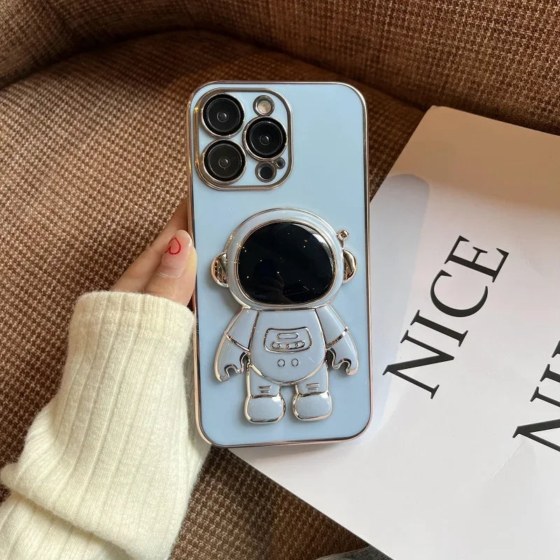 Astronaut Holder Phone Case For Xiaomi Redmi Note 9 10 11 12 13 14 Pro Plus 4G 5G 14C 13C 12C 10C 10T 9S 10S 11S 12S Soft Cover