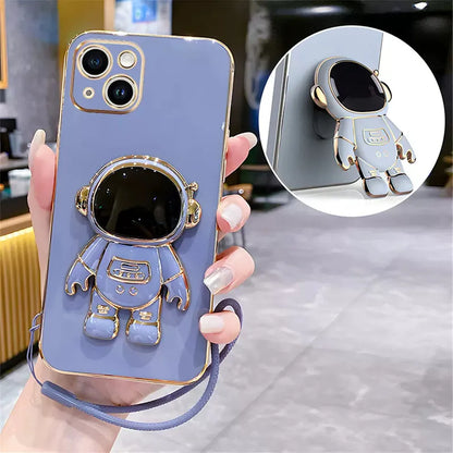 Note13 Astronaut Lanyard Crossbody Silicone Case For Xiaomi Redmi Note 13 Note13 Pro Plus 13C 13T 13 Lite POCO X6 M6 Stand Cover