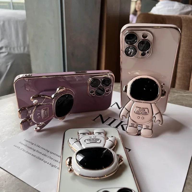 Astronaut Holder Phone Case For Xiaomi Redmi Note 9 10 11 12 13 14 Pro Plus 4G 5G 14C 13C 12C 10C 10T 9S 10S 11S 12S Soft Cover