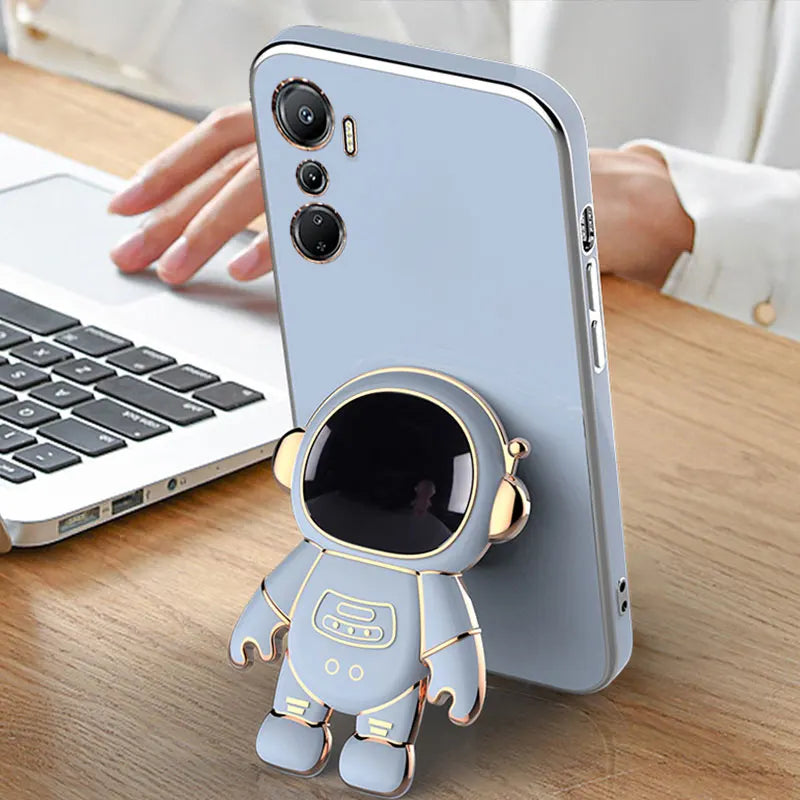 Luxury Astronaut Holder Case For Infinix Hot 20 4G Soft Cover For Infinix Hot 50 50i 40 pro Note 30 40 pro + Zero30 Phone Cases