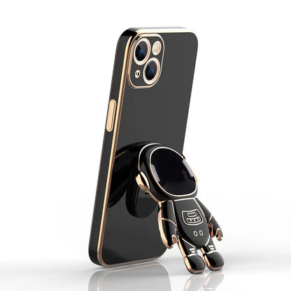 Astronaut Fold Stand For Xiaomi Redmi Note 9S 9 Pro Max Phone Case With Lanyard Luxury Plating Cover