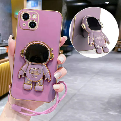 Note13 Astronaut Lanyard Crossbody Silicone Case For Xiaomi Redmi Note 13 Note13 Pro Plus 13C 13T 13 Lite POCO X6 M6 Stand Cover