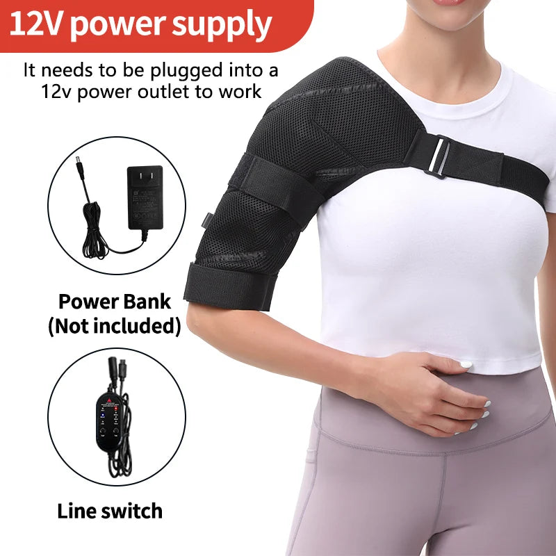 Shoulder Massager -3-Gear Heat &Vibration, Relieve Muscle Soreness Pain,Arthritis, Aids Sports Recovery, -Fitness Fans &S Eniors