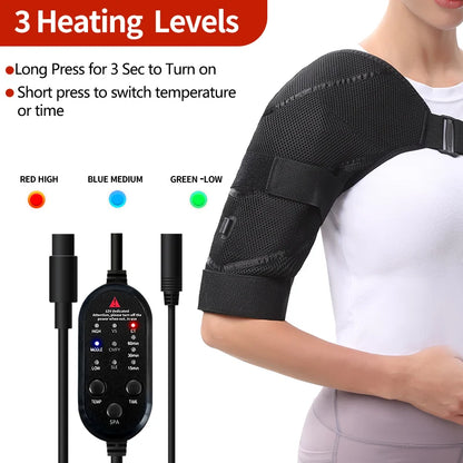 Shoulder Massager -3-Gear Heat &Vibration, Relieve Muscle Soreness Pain,Arthritis, Aids Sports Recovery, -Fitness Fans &S Eniors