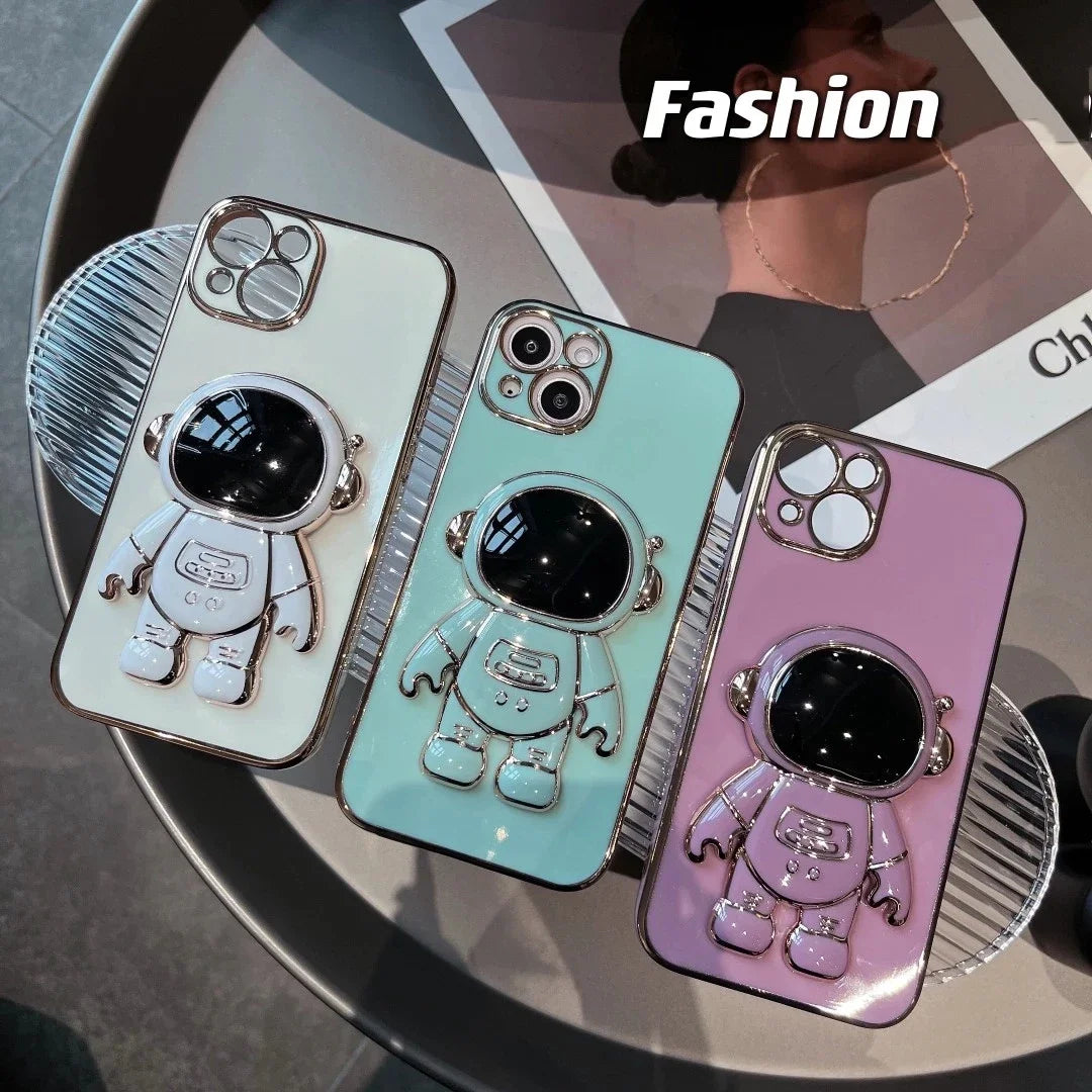 Astronaut Holder Phone Case For Xiaomi Redmi Note 9 10 11 12 13 14 Pro Plus 4G 5G 14C 13C 12C 10C 10T 9S 10S 11S 12S Soft Cover