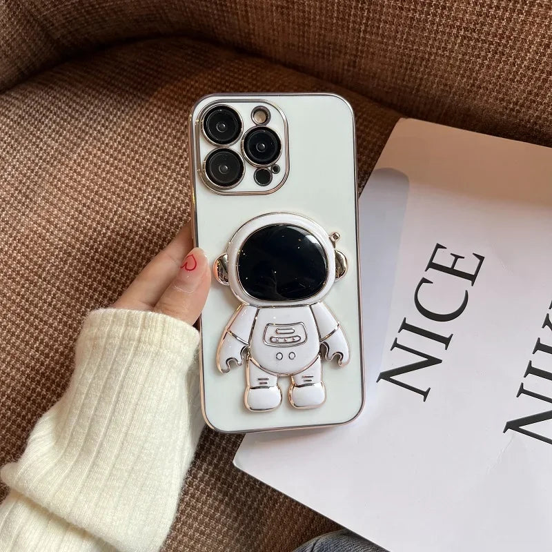 Astronaut Holder Phone Case For Xiaomi Redmi Note 9 10 11 12 13 14 Pro Plus 4G 5G 14C 13C 12C 10C 10T 9S 10S 11S 12S Soft Cover