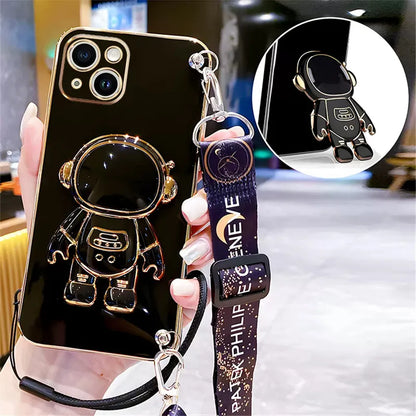 Note13 Astronaut Lanyard Crossbody Silicone Case For Xiaomi Redmi Note 13 Note13 Pro Plus 13C 13T 13 Lite POCO X6 M6 Stand Cover